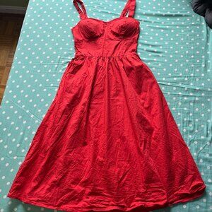 LC Lauren Conrad Red Midi Dress